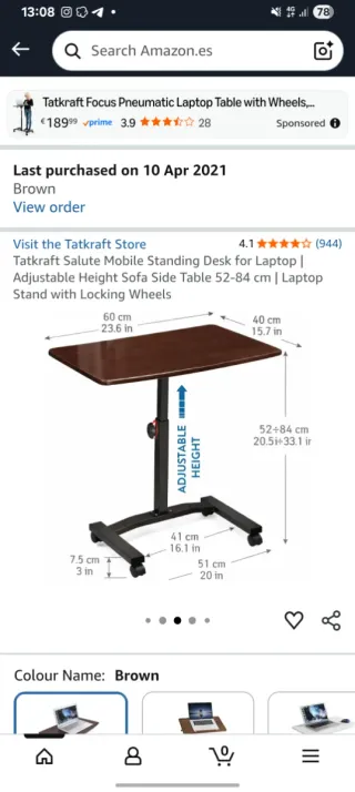 Escritorio móvil ordenador madera.