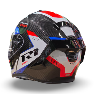 Casco Scorpion EXO R1 Carbon Propel Negro Azul