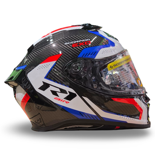 Casco Scorpion EXO R1 Carbon Propel Negro Azul