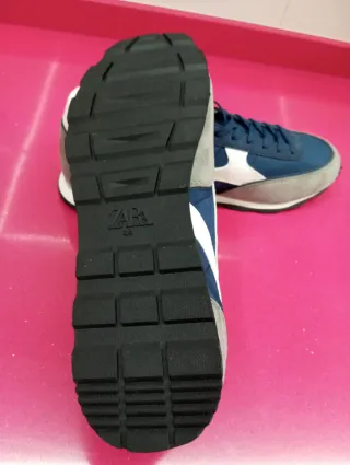 Zapatillas Zara Hombre Azul y Gris