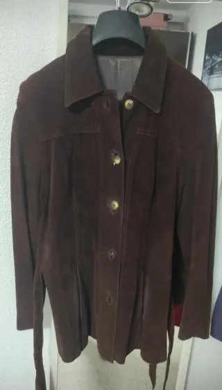 Chaqueta de piel de porcino 100% marrón