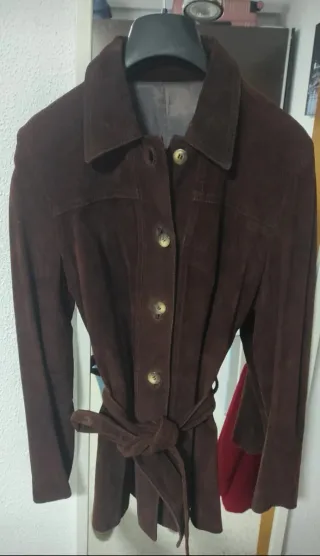 Chaqueta de piel de porcino 100% marrón