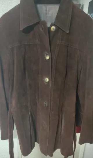 Chaqueta de piel de porcino 100% marrón