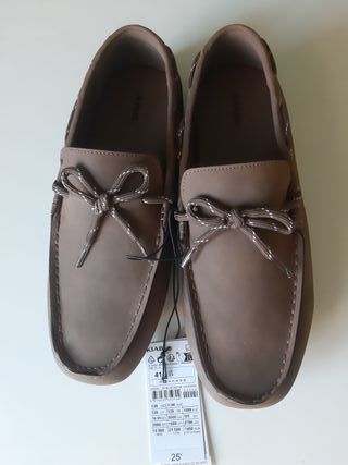 Mocasines beige/marrón talla 41