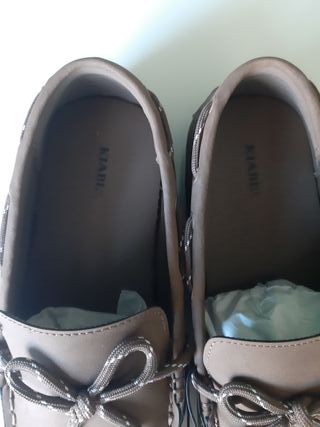 Mocasines beige/marrón talla 41