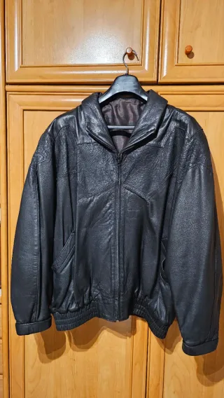 Chaqueta de cuero mujer negra