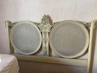 Cabecero Cama Vintage Doble Redondo Beige