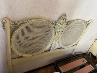 Cabecero Cama Vintage Doble Redondo Beige