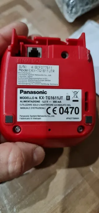 Telefono cordless Panasonic TG1611JT Nero/Rosso