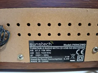 Tocadiscos Vintage Marrón y Dorado