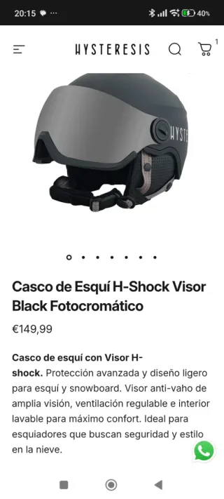 Casco de esquí con visera