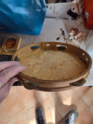 Pandereta Antigua Madera