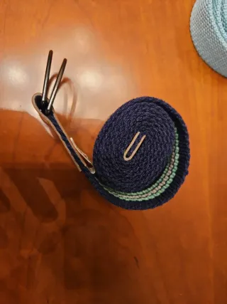 Cinturones tela azul y multicolor