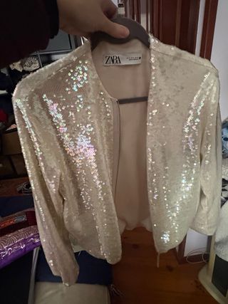 Chaqueta Zara Lentejuelas Multicolor