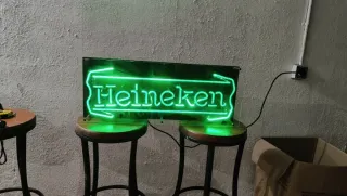 Letrero Neón Heineken Vintage Verde