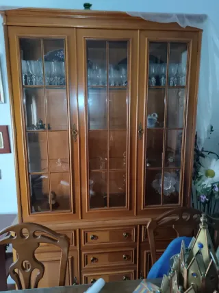Mueble Vitrina Madera Cristal Vintage