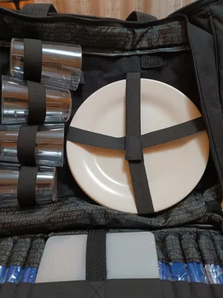 Bolsa Térmica Camping Polyester Negro/Gris