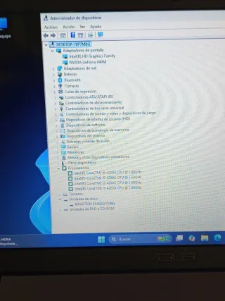 Portátil Asus i5 8GB RAM Nvidia 2GB