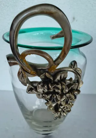 Vaso cristallo decorato floreale