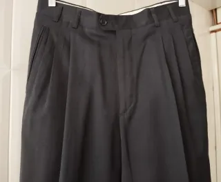 Pantalones negros de vestir bolsillos rectos T-40