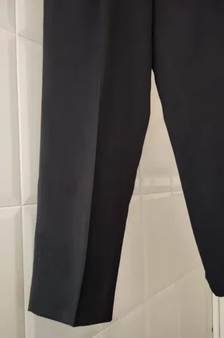 Pantalones negros de vestir bolsillos rectos T-40