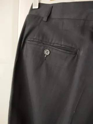 Pantalones negros de vestir bolsillos rectos T-40