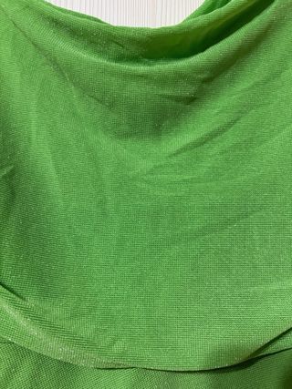 Vestido verde drapeado de brillo talla única