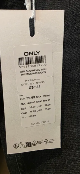 Pantalón vaquero skinny negro ONLY