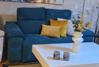 Sofá Eléctrico Antimanchas Azul