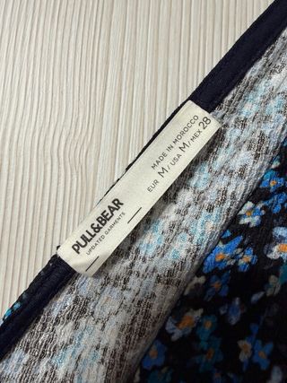 Vestido floral azul y negro