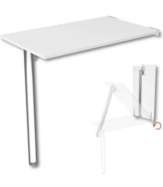Mesa Plegable Pared Blanca y Cromada