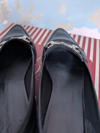 Mocasines de cuero negros talla 39