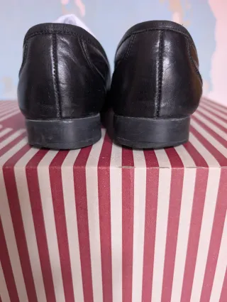 Mocasines de cuero negros talla 39