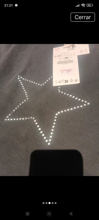 Sudadera gris con estrella Talla S
