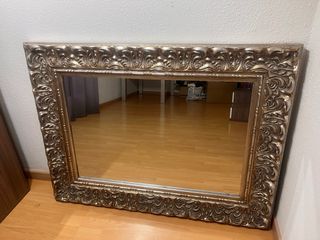 Espejo Grande Dorado y Plateado