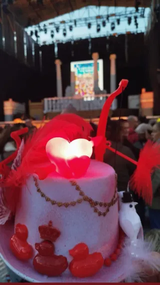 Sombrero Carnaval Cupido Blanco y Rojo