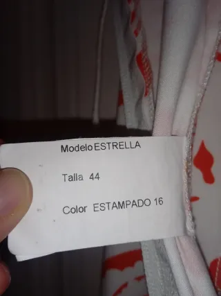 Traje Flamenca Blanco y Naranja estampado