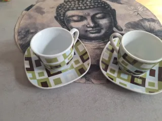 Juego 2 Tazas Café Porcelana