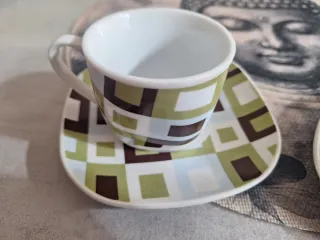 Juego 2 Tazas Café Porcelana