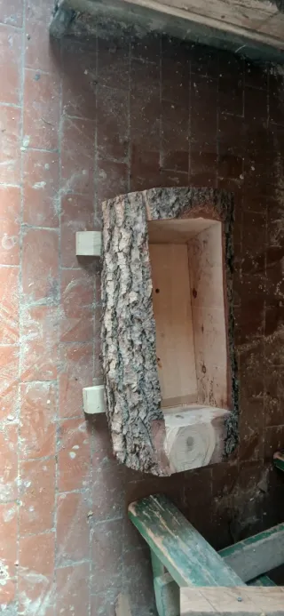 Vaso tronco legno grezzo