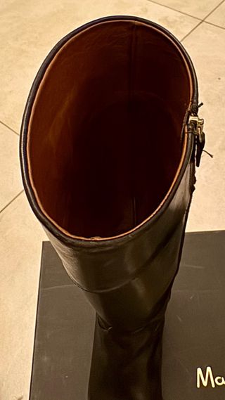 Bota Alta Piel Mujer Massimo Dutti Marrón