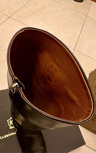 Bota Alta Piel Mujer Massimo Dutti Marrón