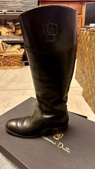 Bota Alta Piel Mujer Massimo Dutti Marrón