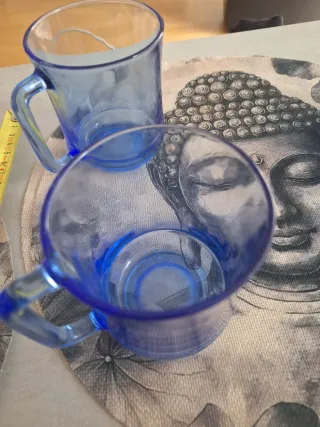 Set 4 tazas vidrio azul Duralex