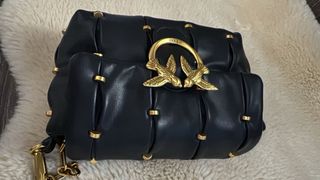 Borsa Pinko Nera con Dettagli Oro