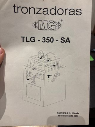 Tronzadora MG TLG-350-SA con guía tope