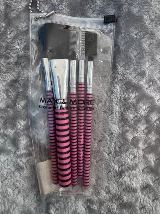 Conjunto Pincéis Maquilhagem MAX&MORE Rosa/Preto