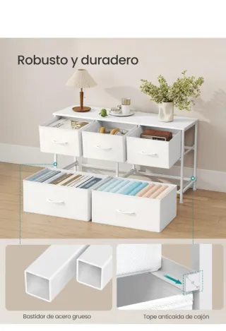 Cómoda SONGMICS 5 Cajones Tela Metal