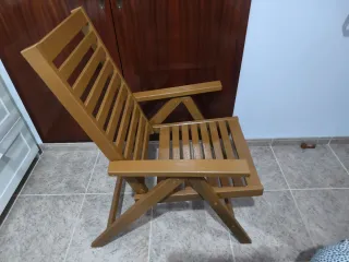 Silla de madera plegable varias posiciones