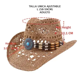 Sombrero vaquero tejido con detalle turquesa